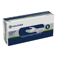 Halyard Exam Glove STERLING-XTRA Small NonSterile Nitrile Extended Cuff Length Textured Fingertips Gray Chemo Tested, 1/BX