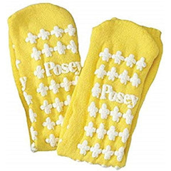 Posey Fall Management Slipper Socks, Large, Yellow