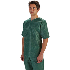 Molnlycke Healthcare Scrub Shirt Barrier&reg; Small Green 3 Pockets Short Set-In Sleeve Unisex