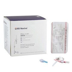 BD Closed IV Catheter Nexiva 20 Gauge 1 Inch Vialon Biomaterial Winged Hub Blood Control