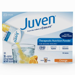 MON1067723CS - Abbott Nutrition - Arginine / Glutamine Supplement Juven® Orange 0.97 oz. Individual Packet Powder