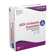 Dynarex BZK Antiseptic Towelettes, Individual Packet, Scented, 1000/CS