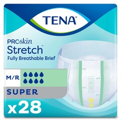 Essity Unisex Adult Incontinence Brief TENA ProSkin Stretch™ Super Medium Disposable Heavy Absorbency