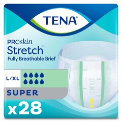 Essity Unisex Adult Incontinence Brief TENA ProSkin Stretch™ Super Large / X-Large Disposable Heavy Absorbency