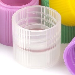 Globe Scientific Tube Closure Polypropylene Screw Cap with Silicone Washer Natural For Sample Tubes with External Threads NonSterile, 1000/PK