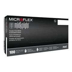 Microflex Medical Exam Glove MICROFLEX MidKnight 2X-Large NonSterile Nitrile Standard Cuff Length Fully Textured Black Fentanyl Tested, 10/CS