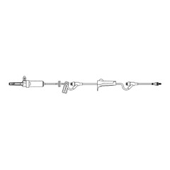 Amsino International Primary IV Administration Set AMSafe Gravity 2 Ports 15 Drops / mL Drip Rate Without Filter 110 Inch Tubing Solution Without Flow Regulator