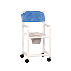 Innovative Products Shower Commode Chair With Arms PVC Mesh Back 21 Inch