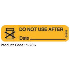 Precision Dynamic Pre-Printed Label Barkley&reg; Auxiliary Label Orange Do Not Use After Date Black Safety and Instructional 3/8 X 1-9/16 Inch, 1/RL
