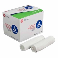 Dynarex Conforming Bandage Dynarex 4 Inch X 4-1/10 Yard 12 per Pack NonSterile Roll Shape, 96 per Case