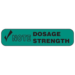 Health Care Logistics Pre-Printed Label Barkley&reg; Auxiliary Label Green Paper Note Dosage Strength Black Safety and Instructional 3/8 X 1-5/8 Inch