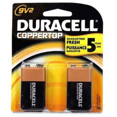 Duracell Alkaline Battery Duracell&reg; Coppertop&reg; 9V Cell 9V Disposable 2 Pack, 48/CS