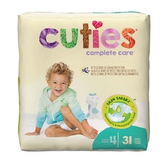 First Quality Cuties&reg; Diapers 22-37 lbs. Size 4, 124/CS