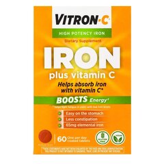 Emerson Healthcare Iron Supplement Vitron-C&reg; 125 mg / 65 mg Strength Coated Tablet 60 per Bottle