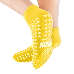 PBE Slipper Socks Pillow Paws&reg; Risk Alert Terries One Size Fits Most Yellow, 48 PR/CS