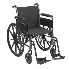 Drive Medical Lightweight Wheelchair Cruiser III Dual Axle Full Length Arm Elevating Legrest Black Upholstery 18 Inch Seat Width Adult 300 lbs. Weight Capacity, 1/EA