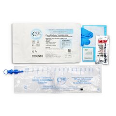 MON701375CS - Cure Medical - Intermittent Catheter Kit Catheter Closed System / Straight Tip 10 Fr. Without Balloon, 100 EA/CS