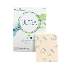 Milliken & Company Foam Dressing ULTRA 4 X 5 Inch Rectangle Non-Adhesive without Border Sterile