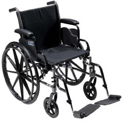 Drive Medical Lightweight Wheelchair Cruiser III Dual Axle Full Length Arm Elevating Legrest Black Upholstery 20 Inch Seat Width Adult 350 lbs. Weight Capacity, 1/EA