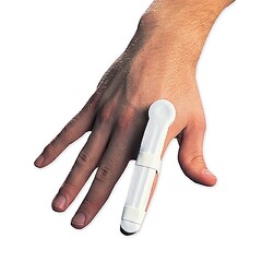 Brown Medical Finger Splint Plastalume&reg; Adult Size AB-4 Without Fastening Left or Right Hand White, 12/PK