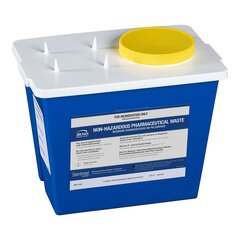 Bemis Healthcare Pharmaceutical Waste Container Bemis™ Sentinel Blue Base 9 H X 11-5/8 L X 7-3/4 W Inch Vertical Entry 2 Gallon, 30/CS