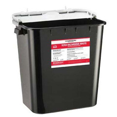 Bemis Healthcare RCRA Waste Container Bemis™ Sentinel Black Base 15-7/8 H X 16-1/2 L X 11-13/16 W Inch 8 Gallon, 10/CS