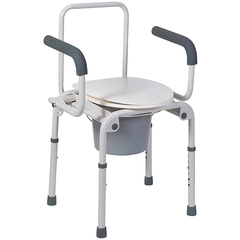 Briggs Healthcare Bed Side Commode Drop Arm Steel Lid 19 to 23 Inch