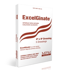 MPM Medical Calcium Alginate Dressing ExcelGinate 4 X 8 Inch Rectangle Calcium Alginate Sterile