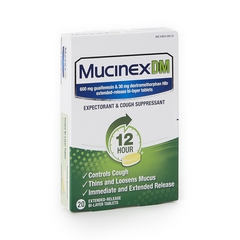 Reckitt Benckiser Cough Relief Mucinex&reg; DM Tablet 600 mg/ 30 mg, 20EA/BX
