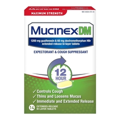 Reckitt Benckiser Cold and Cough Relief Mucinex&reg; DM 1,200 mg - 60 mg Strength Tablet 14 per Box