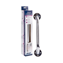 Drive Medical Wall Grab Bar Chrome Finish Knurled Steel, 3 EA/BX