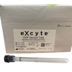 Elitech Group Excyte&reg; Vacuum Tube Venous Blood Collection Tube Erythrocyte Sedimentation Rate (ESR) Sodium Citrate Additive 120 mm 1.36 mL Conventional Closure Plastic Tube, 50/BX
