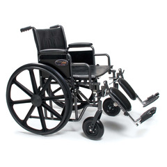 GF Health Bariatric Wheelchair Traveler HD Heavy Duty Dual Axle Full Length Arm Swing-Away Footrest Black Upholstery 24 Inch Seat Width Adult 500 lbs. Weight Capacity, 1/EA