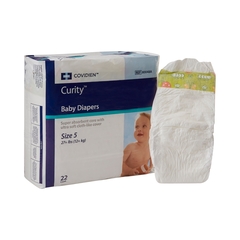 Cardinal Health Curity™ Baby Diapers - Size 5, Over 30 lbs, 22/PK