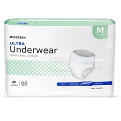 McKesson Ultra Heavy Absorbency Underwear, Medium, 20/BG