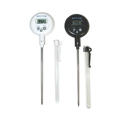 PANTek Technologies Digital Laboratory Thermometer Marathon Fahrenheit / Celsius 14-&deg; to 392-&deg;F (-10-&deg; to +200-&deg;C) Stainless Steel Probe Free-standing Battery Operated, 1/EA