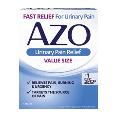 AZO Standard Urinary Pain Relief 95 mg Strength Phenazopyridine Hydrochloride Tablet 30 per Bottle, 30TAB/BX