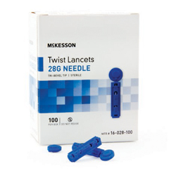 MON927259BX - McKesson - Lancet McKesson Twist Top Lancet Needle 1.8 mm Depth 28 Gauge Twist Top, 100/BX
