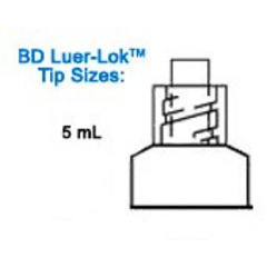 BD General Purpose Syringe Luer-Lok™ 5 mL Luer Lock Tip Without Safety, 125 EA/BX, 4BX/CS