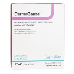 Dermarite Impregnated Dressing DermaGauze&reg; 4 X 4 Inch Gauze DermaSyn Hydrogel Sterile