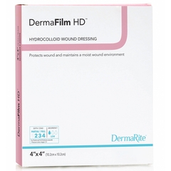 Dermarite Hydrocolloid Dressing DermaFilm&reg; 4 X 4 Inch Square Sterile