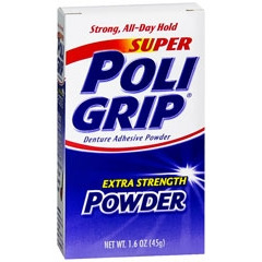 Glaxo Smith Kline Denture Adhesive Super Poligrip 1.6 oz Powder