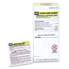MON188692SL - PDI - Hard Surface Disinfectant Super Sani-Cloth® Wipe Packet, 50/BX