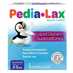 C.B. Fleet Laxative Pedia-Lax Suppository 6 per Box 2.8 Gram Strength Glycerin, 6 EA/BX