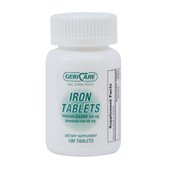 MON555697CS - McKesson - Iron Supplement (Ferrous Sulfate) 325 mg Tablets, 100/BT 12BT/CS