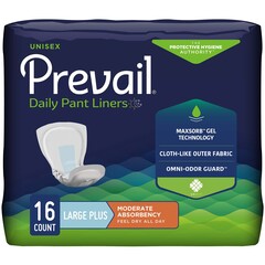 First Quality Prevail&reg; Incontinence Pant Liners - Large Plus, 16 EA/PK