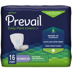 First Quality Prevail&reg; Incontinence Pant Liners - Extended Use, 16 EA/PK