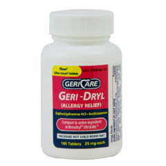 MON873289CS - Geri-Care - Allergy Relief Geri-Dryl 25 mg Strength Tablet 100 per Bottle