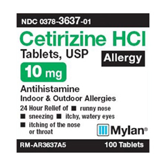 MON707130BT - Mylan Pharmaceuticals - Allergy Relief 10 mg Strength Tablet 100 per Bottle