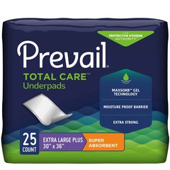 First Quality Prevail&reg; Super Absorbent Underpad - Clear Bag, 25 EA/BG